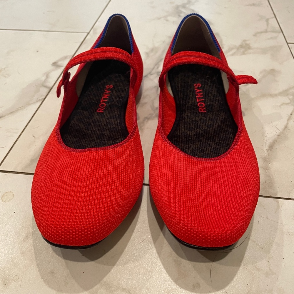 Rothy’s Mary’s Jane’s in Flame, Excellent Condition